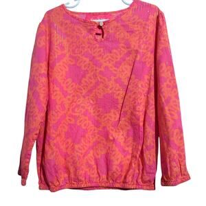 Lilly Pulitzer Girls Jubilee Pink Orange Loopy Shirt Size 8